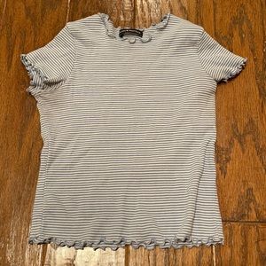 Blue and White Striped Lettuce Brandy Melville Tee